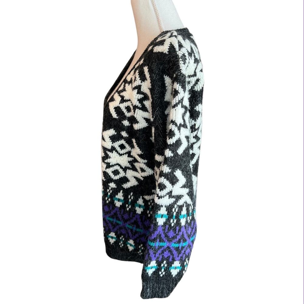 Vintage 90s snowflake cardigan sweater button down knit winter holiday - Picture 4 of 7